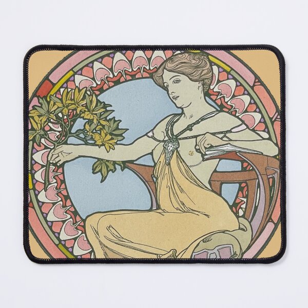 Item preview, Woman with Branch, from Documents decoratifs, by Alphonse Mucha. HIGH DEFINITION designed and sold by MINDTHECHERRY.