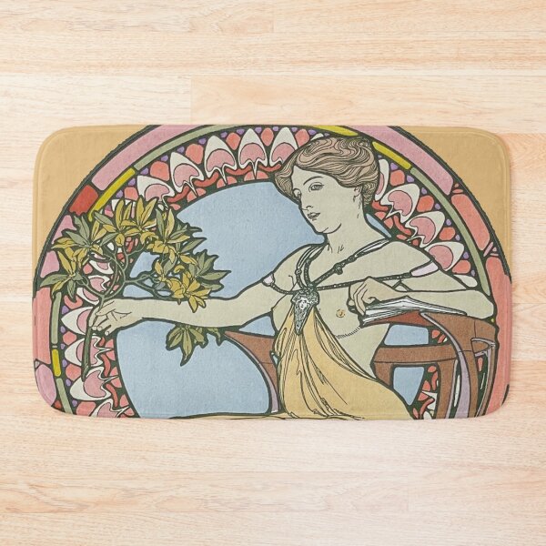 Item preview, Woman with Branch, from Documents decoratifs, by Alphonse Mucha. HIGH DEFINITION designed and sold by MINDTHECHERRY.