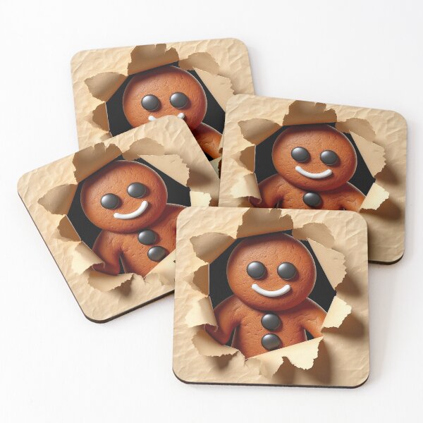 Item preview, A gingerbread man peeking out of a hole designed and sold by sakkara22.