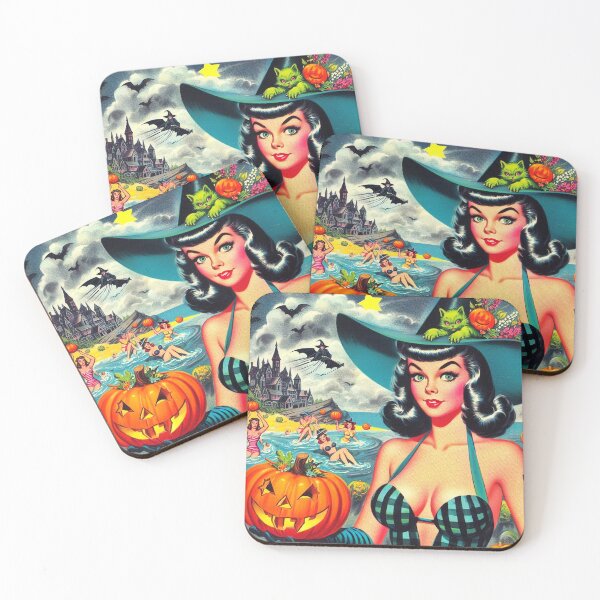 Item preview, Retro Witch Halloween Pin Up designed and sold by PulpVintage.