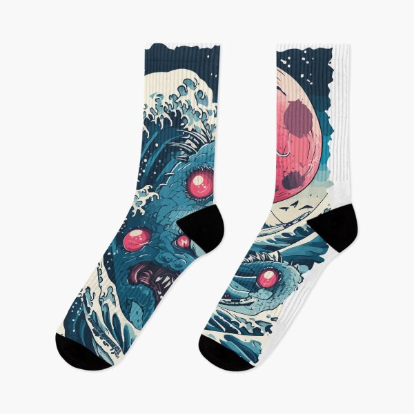 Item preview, Japanese dragons swimming over a sea designed and sold by TheRealmWithin.