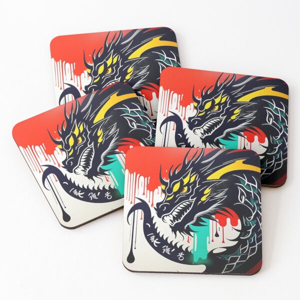 Item preview, Dragon with paint drip background  designed and sold by Roxburylane.