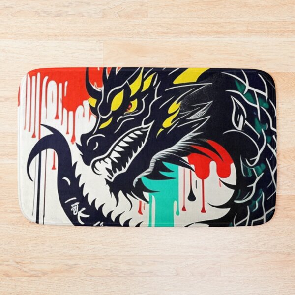 Item preview, Dragon with paint drip background  designed and sold by Roxburylane.