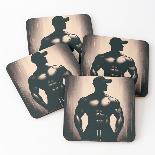 Item preview, Silhouette of a bodybuilder with a cap designed and sold by sakkara22.