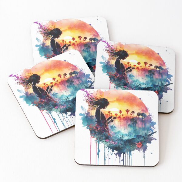 Item preview, Flower Girl Island Watercolour Reflection Design designed and sold by fluidwatercolor.