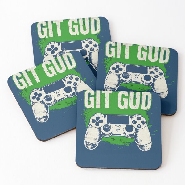 Item preview, Git Gud! - Gamer's Victory Mantra (Green) designed and sold by Sir Meow Meow.