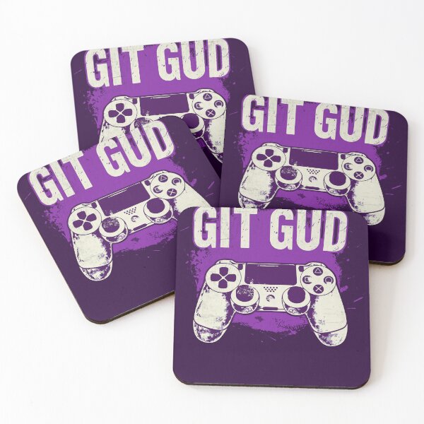 Item preview, Git Gud! - Gamer's Victory Mantra (Purple) designed and sold by Sir Meow Meow.