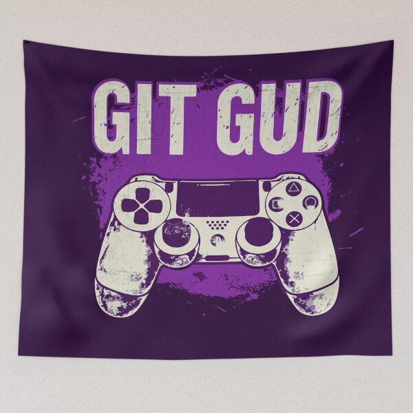 Item preview, Git Gud! - Gamer's Victory Mantra (Purple) designed and sold by Sir Meow Meow.