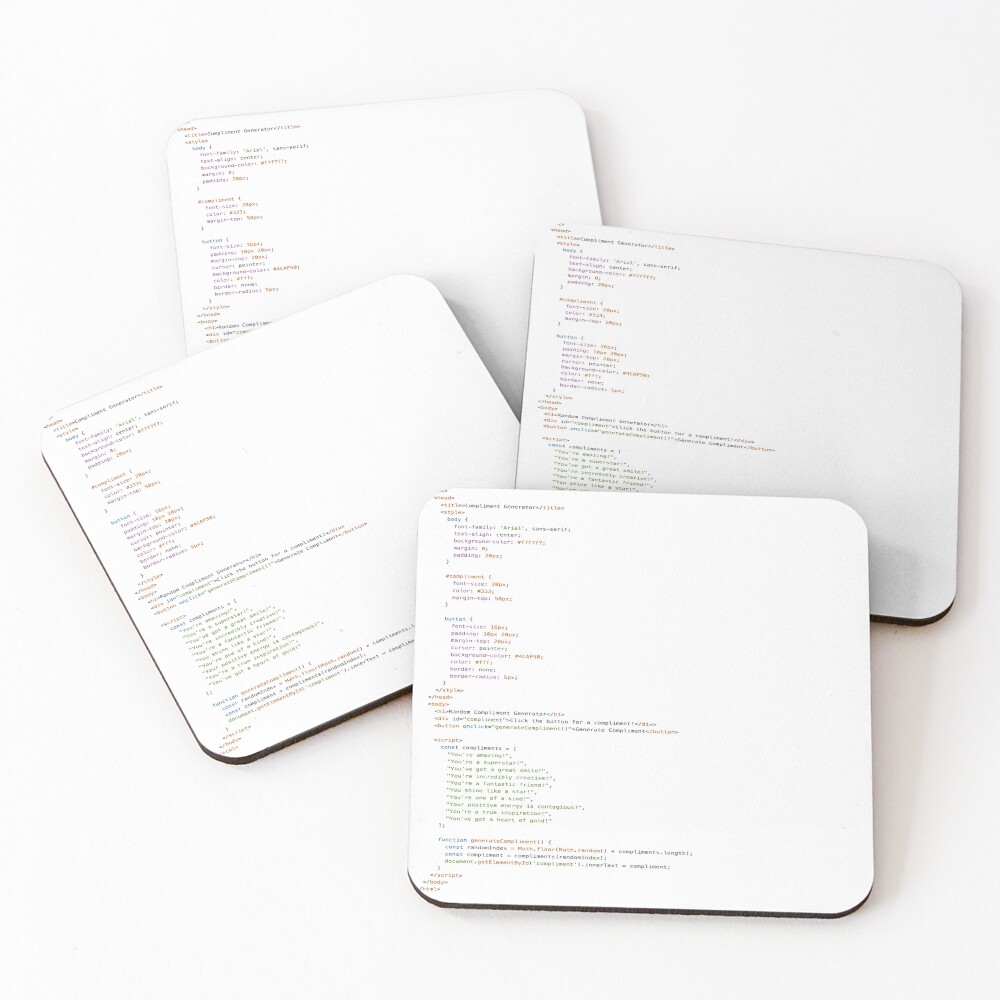 Item preview, Coasters (Set of 4) designed and sold by codingqueens.