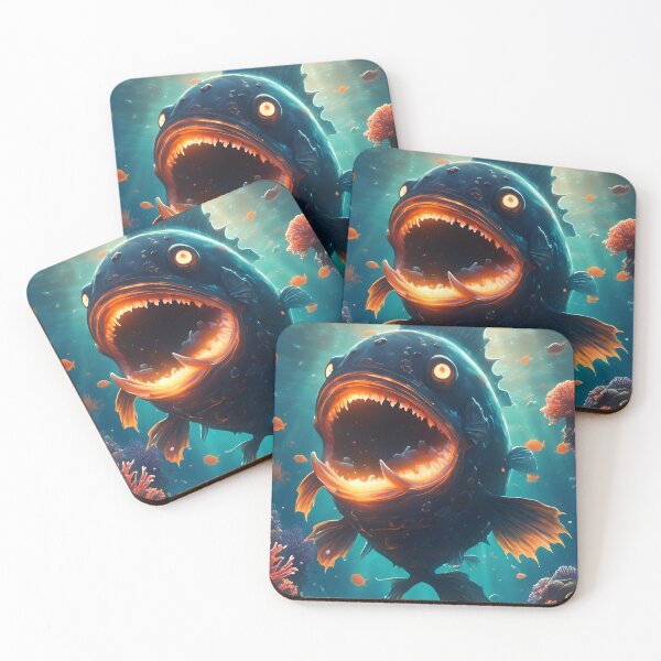 Item preview, Creatures of the Deepsea - Bioluminescent Piranha designed and sold by FunverAI.