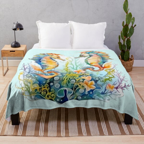 Item preview, Sea Horses Ocean Design Nature Beach Lover Watercolor  designed and sold by fluffstuffgifts.
