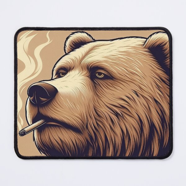 Item preview, A bear smoking a cigarette designed and sold by sakkara22.