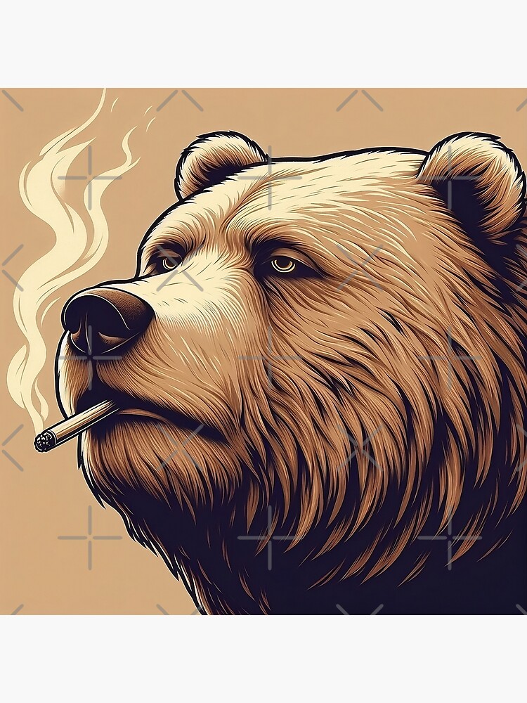 A bear smoking a cigarette