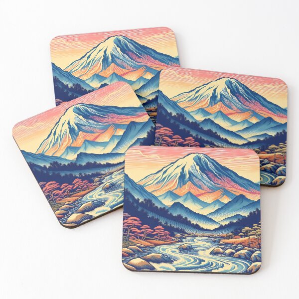 Item preview, Alpine Serenity: A Stylized Mountain River Scene designed and sold by Vitalka-uk.