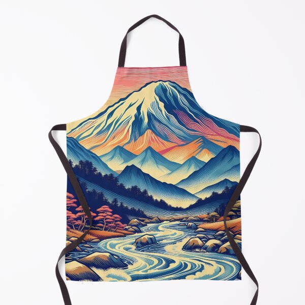 Item preview, Alpine Serenity: A Stylized Mountain River Scene designed and sold by Vitalka-uk.