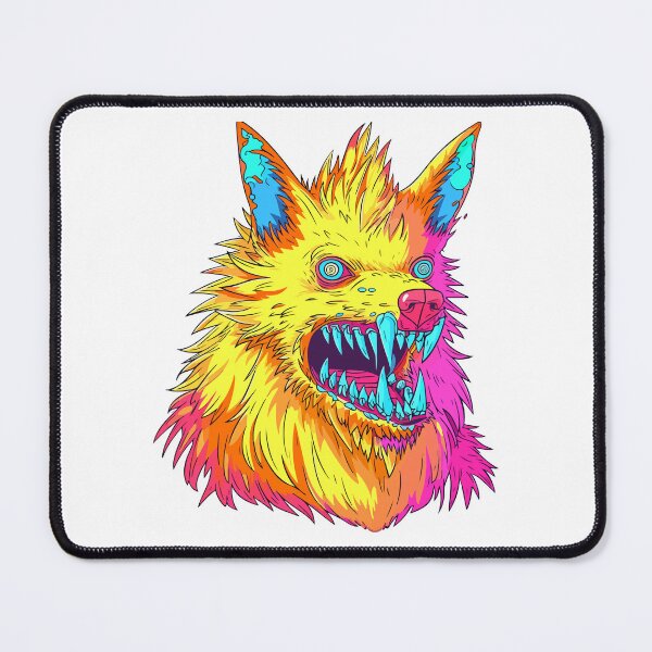 Item preview, Weird crazy wolf designed and sold by TheRealmWithin.