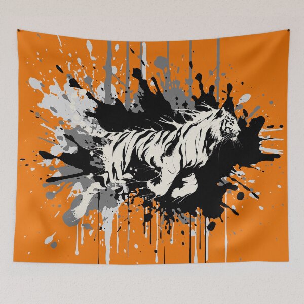 Item preview, Majestic Bengal Tiger - Black and White Ink Blot designed and sold by HausKatz.