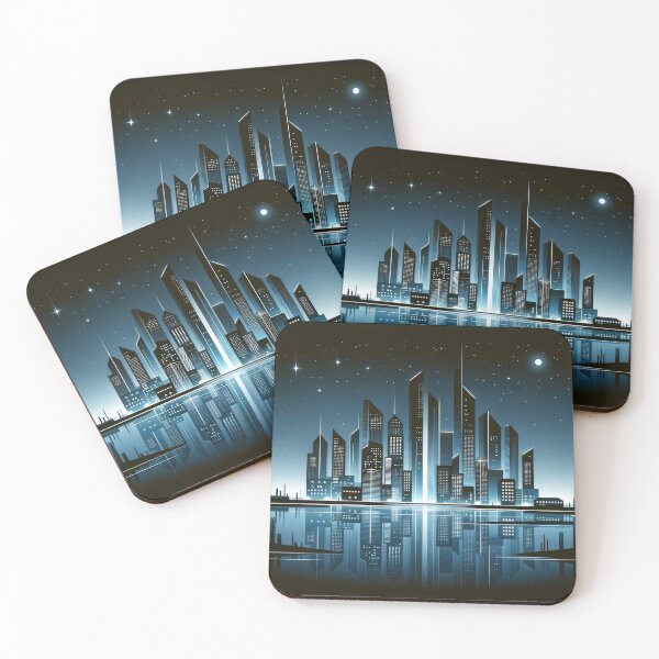 Item preview, Futuristic Cityscape by Night designed and sold by SunkenCost.