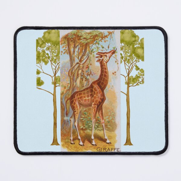 Item preview, Vintage Giraffe and Trees Green, Blue, and Tan designed and sold by VistaVintage.