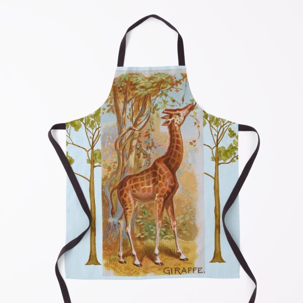 Item preview, Vintage Giraffe and Trees Green, Blue, and Tan designed and sold by VistaVintage.