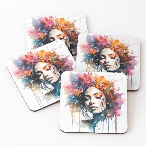 Item preview, Flower Head Women Watercolour #1 designed and sold by fluidwatercolor.