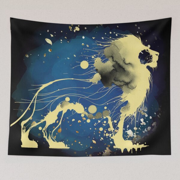 Item preview, Majestic Lion - White Ink Alcohol Wash and Watercolor designed and sold by HausKatz.