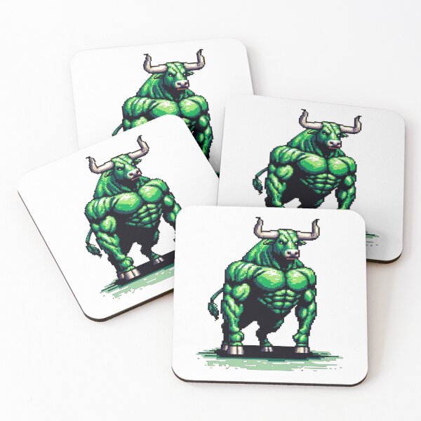 Item preview, Green Bull Symbolizing a Strong Financial Market Pixelated designed and sold by kylmllr101684.
