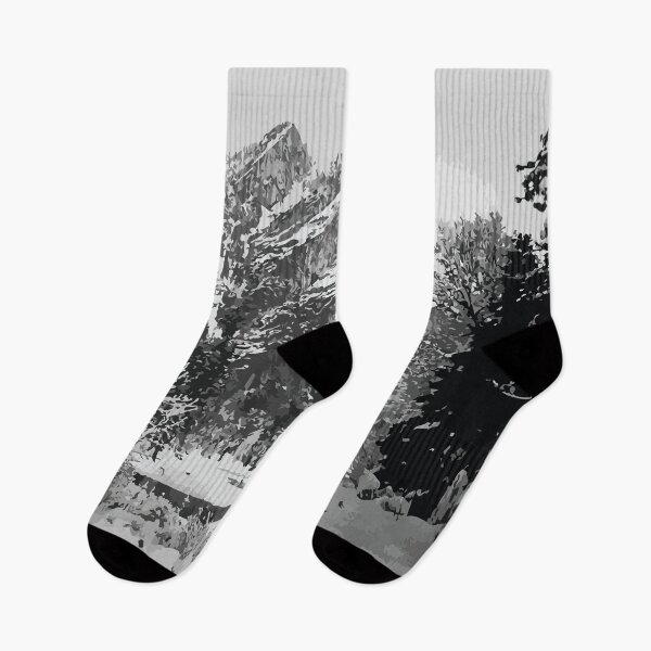Item preview, Three Brothers in Winter- Yosemite National Park - Black and White  designed and sold by Loving Nature Gifts.
