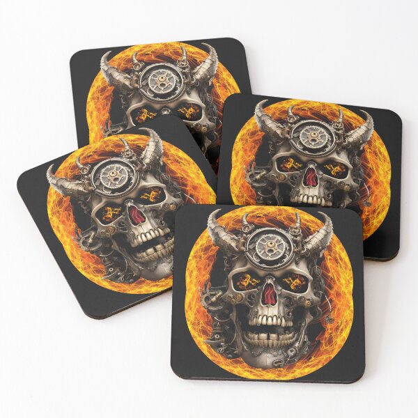 Item preview, Skull in a burning circle in steampunk style. designed and sold by Lemilemi.