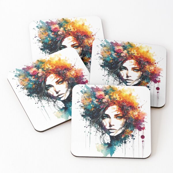 Item preview, Flower Head Women Watercolour #3 designed and sold by fluidwatercolor.
