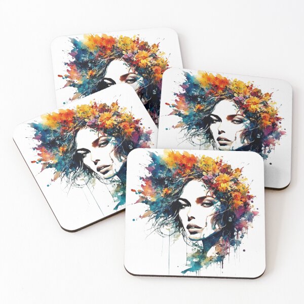 Item preview, Flower Head Women Watercolour #4 designed and sold by fluidwatercolor.