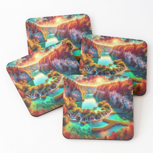 Item preview, Plitvice Lakes National Park, Croatia - Colorful Mosaic  designed and sold by HausKatz.