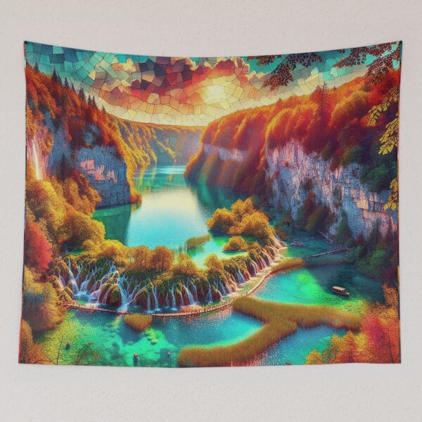 Item preview, Plitvice Lakes National Park, Croatia - Colorful Mosaic  designed and sold by HausKatz.
