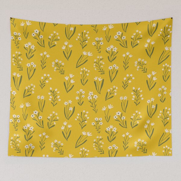 Item preview, Tiny flowers - Mustard yellow designed and sold by Illustrated by Nat.