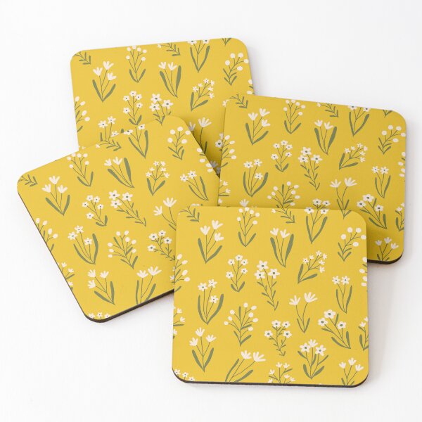 Item preview, Tiny flowers - Mustard yellow designed and sold by Illustrated by Nat.
