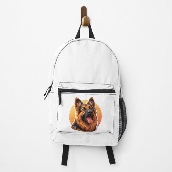 Item preview, German Shepherd Happy Sticker with Golden Halo designed and sold by KazzasKorner.