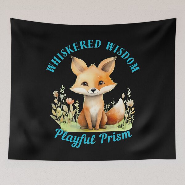 Item preview, Whiskered Wisdom, Playful Prism. vintage fox designed and sold by FoxVibes.