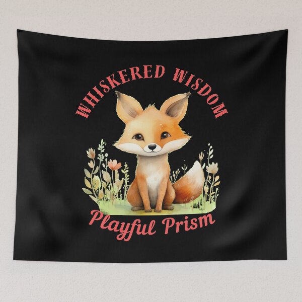 Item preview, Whiskered Wisdom, Playful Prism. retro fox designed and sold by FoxVibes.