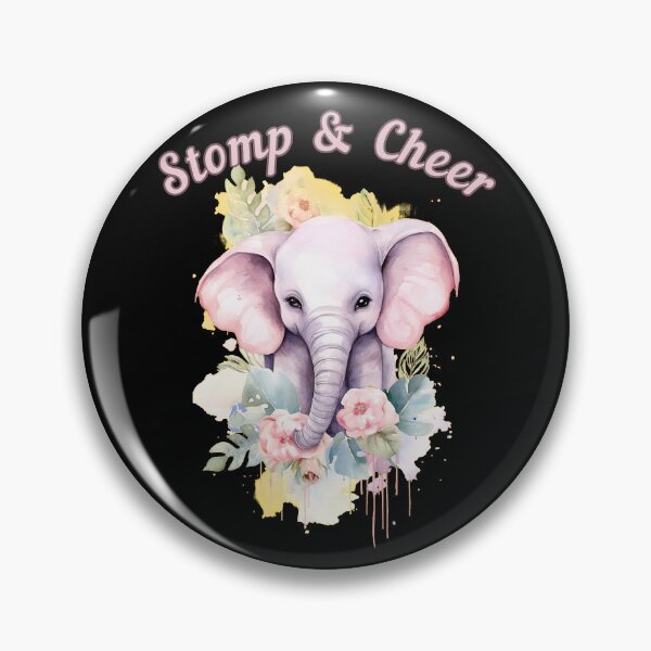 Item preview, Stomp and Cheer. elephant head designed and sold by ElephantVibes.
