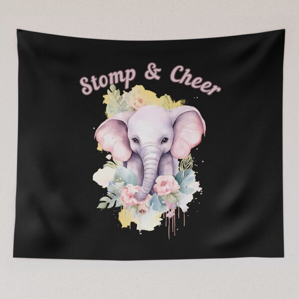 Item preview, Stomp and Cheer. elephant head designed and sold by ElephantVibes.