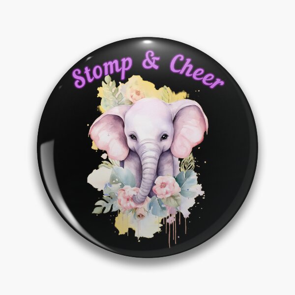 Item preview, Stomp and Cheer. elephant face designed and sold by ElephantVibes.