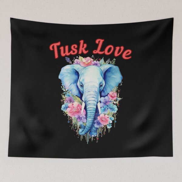 Item preview, Tusk Love. colorful elephant designed and sold by ElephantVibes.