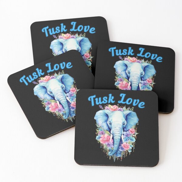 Item preview, Tusk Love. elephant portrait designed and sold by ElephantVibes.
