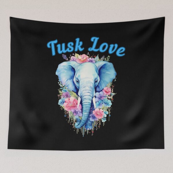 Item preview, Tusk Love. elephant portrait designed and sold by ElephantVibes.