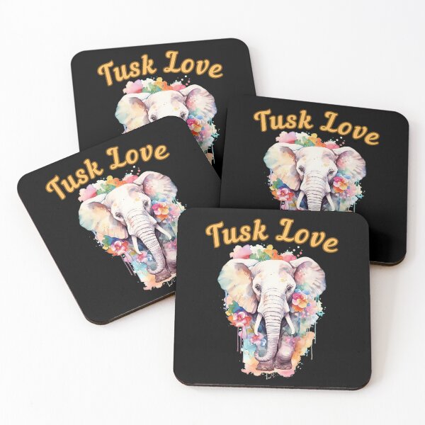 Item preview, Tusk Love. watercolor elephant designed and sold by ElephantVibes.