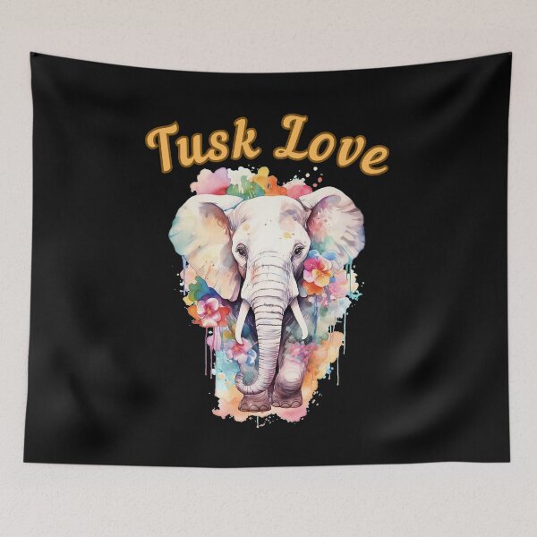 Item preview, Tusk Love. watercolor elephant designed and sold by ElephantVibes.