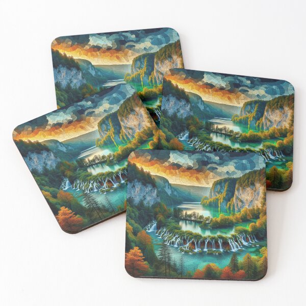Item preview, Plitvice Lakes National Park in Autumn, Croatia - Mosaic  designed and sold by HausKatz.