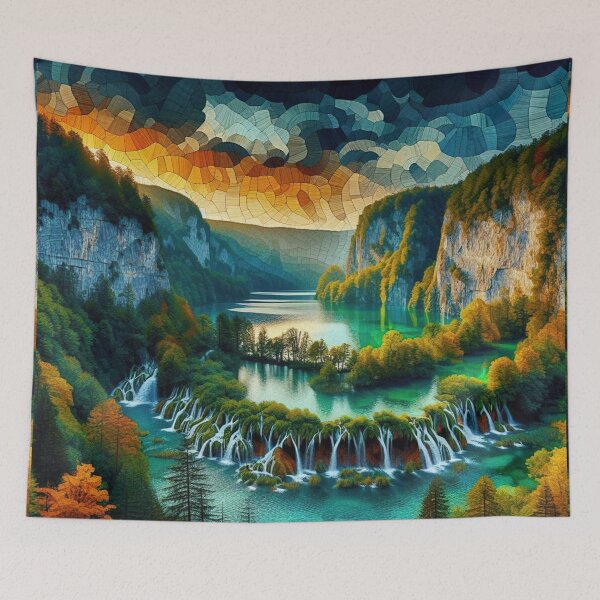 Item preview, Plitvice Lakes National Park in Autumn, Croatia - Mosaic  designed and sold by HausKatz.