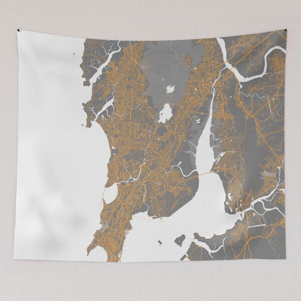 Item preview, Mumbai City Map of Maharashtra, India - Bauhaus designed and sold by deMAP.