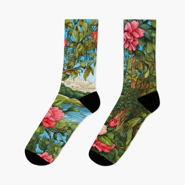 Item preview, Beautiful Forest Lake View - Floral Pattern designed and sold by SassyArtistry.